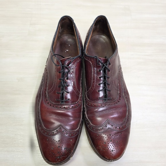 Allen Edmonds McAllister Wingtip Oxford Men Size 12 D Burgundy Brogue Shoes READ